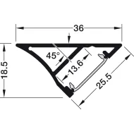 Profile for under mounting, Häfele Loox Profile 2193 for LED strip lights 8mm