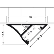 Profilis LED juostai išorinis kampinis PI6 L2500mm,