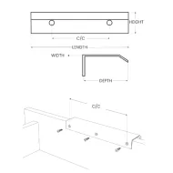 Handle CURVE CC128mm L200mm aluminum matt white 