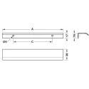 Handle CURVE CC128mm L200mm aluminum matt white 