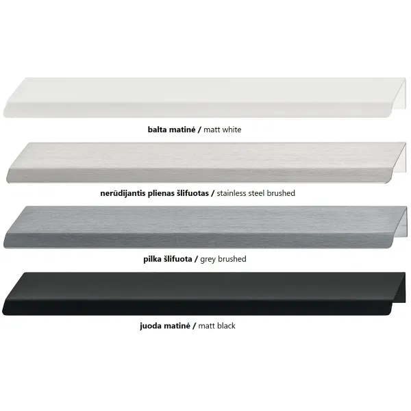 Handle CURVE CC128mm L200mm aluminum matt white 