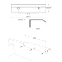 Rankenėlė CURVE CC128mm, L200mm, aliuminis matinė juoda