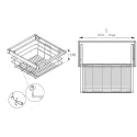 Drawer with wire basket W800mm with soft closing, gray anthracite