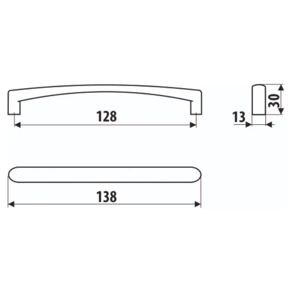 Handle CC128mm L137mm matt chrome