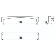 Handle CC128mm L137mm matt chrome