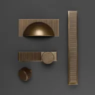 Plokštelė taškinei rankenėlei Barrington L100mm, šlifuotas žalvaris
