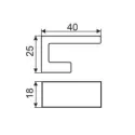 Handle 40x20mm matt chrome 