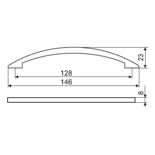 Handle CC128mm L148mm matt chrome
