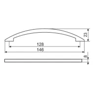 Handle CC128mm L148mm matt chrome
