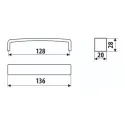 Handle CC128mm L134mm matt chrome