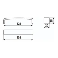 Handle CC128mm L134mm matt chrome