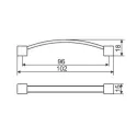 Rankenėlė CC96mm, L102mm, matinis nikelis