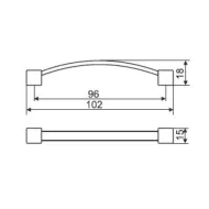 Rankenėlė CC96mm, L102mm, matinis nikelis