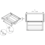 Drawer for shoes W900mm with soft closing, white