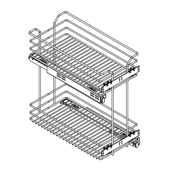 Pull out wire Cargo basket Unica 20, W450mm, full extension, with soft close, chrome