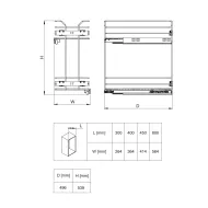 Pull out wire Cargo basket Unica 20, W450mm, full extension, with soft close, chrome