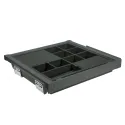 Pull-out drawer with organizer Elitte, W560-618mm, with soft closing, anthracite
