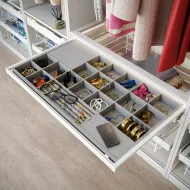 Pull-out drawer with organizer Elitte, W860-918mm, with soft closing, anthracite