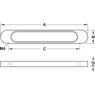 Rankenėlė H1315 CC192mm, 228x30mm, chromas