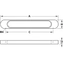 Rankenėlė H1315 CC192mm, 228x30mm, matinis nikelis