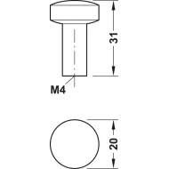Furniture knob, Trend, Häfele Design, Model H1340