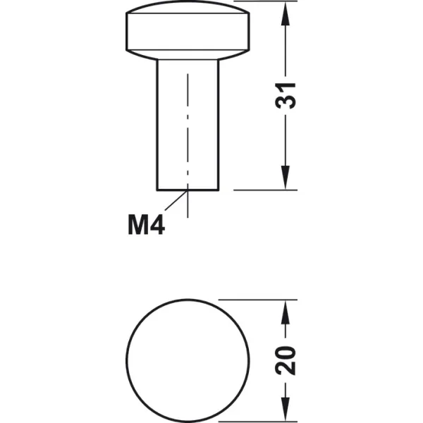 Rankenėlė taškinė H1340 Ø20x31mm, juoda