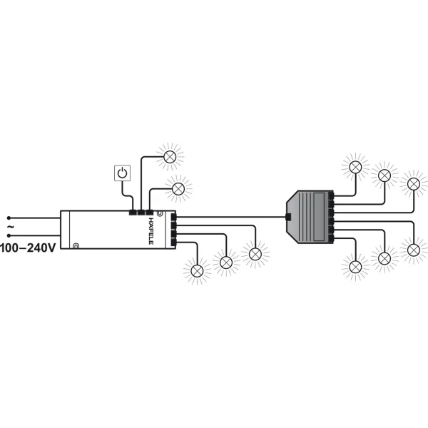 6-way distributor, Without switching function, Häfele Loox