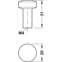 Rankenėlė taškinė H1340 Ø20x31mm, matinis nikelis