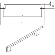 Handle CC96mm L156mm stainless steel 