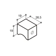 Knob PURA 19x19x26mm aluminum white matt