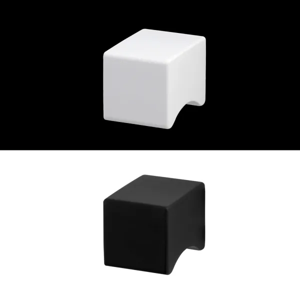 Knob PURA 19x19x26mm aluminum black matt
