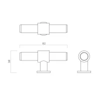 Knob Belgravia T L82mm polished dark bronze 