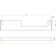 Rankenėlė GIRAV ASYmm, CC160mm, L173mm, aliuminis matinis balta