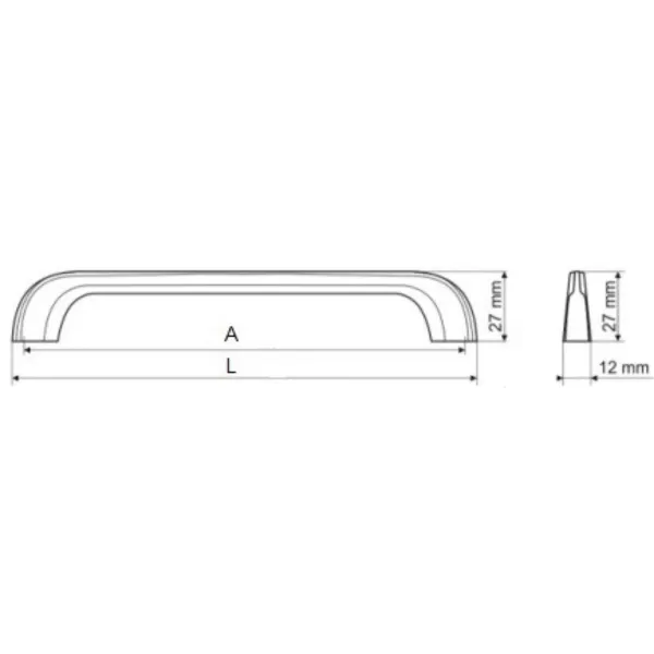 Rankenėlė CC320mm, L337mm, chromas