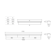 Handle SLOT CC352mmx3 L1110mm matt black 