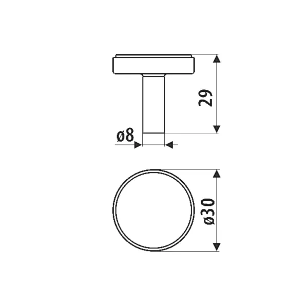 Knob Ø30mm matt chrome