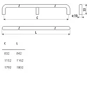 Handle 1152/1162mm matt black