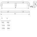 Handle CC832mm L842mm matt black 