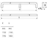 Rankenėlė CC832mm, L842mm, matinis juoda