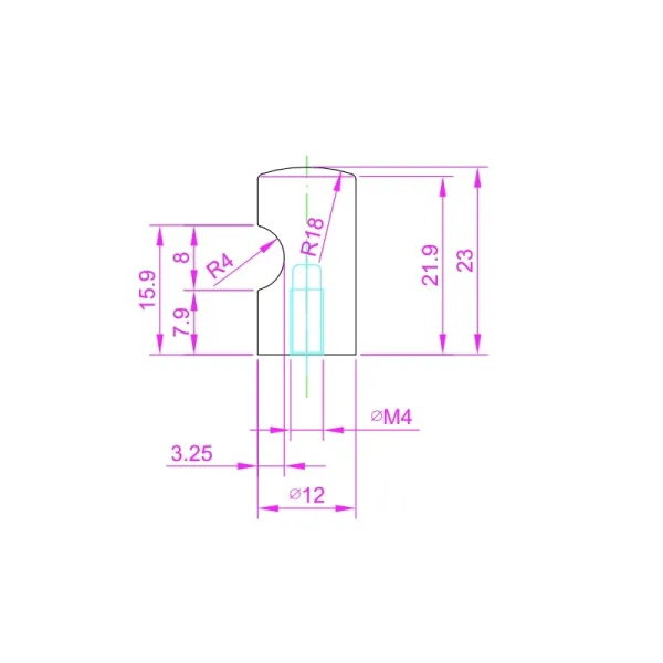Knob handle Ø12mm, H23mm satin nickel