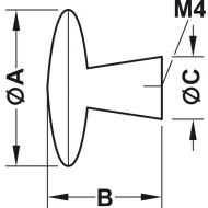 Rankenėlė taškinė Ø30mm, H22mm, šlifuota žalvaris