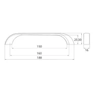 Handle CC160mm L188mm stainless steel
