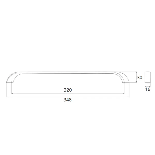 Rankenėlė CC320mm, L348mm, juoda chromuota
