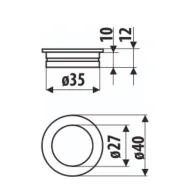 Handle Ø35/40mm matt chrome 