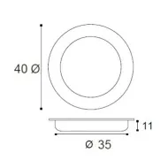 Recessed handle Ø40mm STYLUS white 