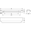 Rankenėlė aliuminio CC64mm, 100x19,7mm, nerūdijančio plieno spalva