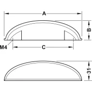Furniture handle, Inset handle, zinc alloy