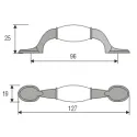 Rankenėlė CC96mm, L127mm, retro bronza keramika