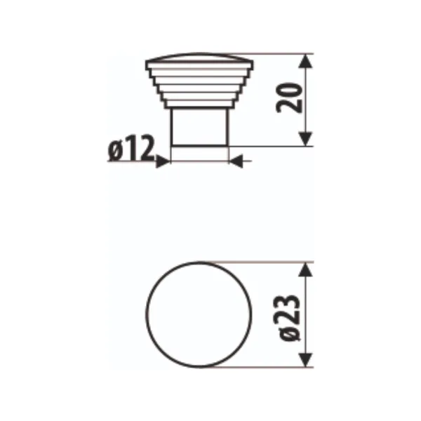 Knob Ø23mm matt chrome