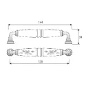 Handle CC128mm L144mm retro bronze ceramic